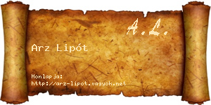 Arz Lipót névjegykártya